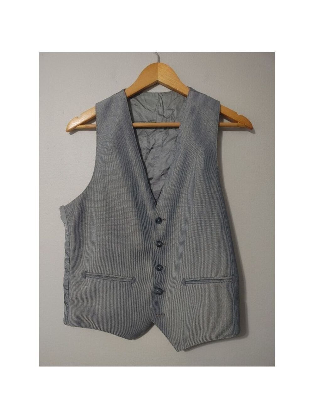 Men's Vintage Warren Sewell Western Light Blue 3-Piece Suit 40R Pant 32R - Picture 10 of 16